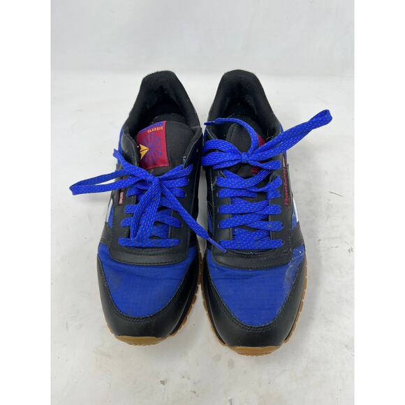 Size 9 Reebok Classics Lthr Blue Black - Picture 2 of 8